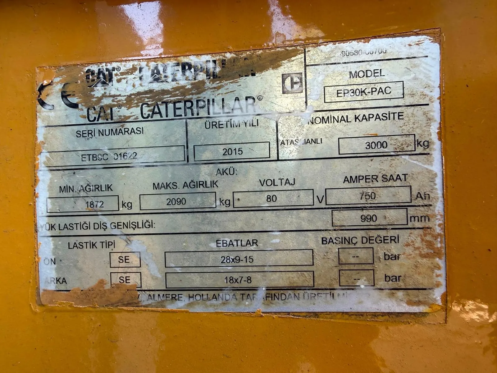 İkinci El Cat EP30KPAC Elektrikli Forklift — fotoğraf 6